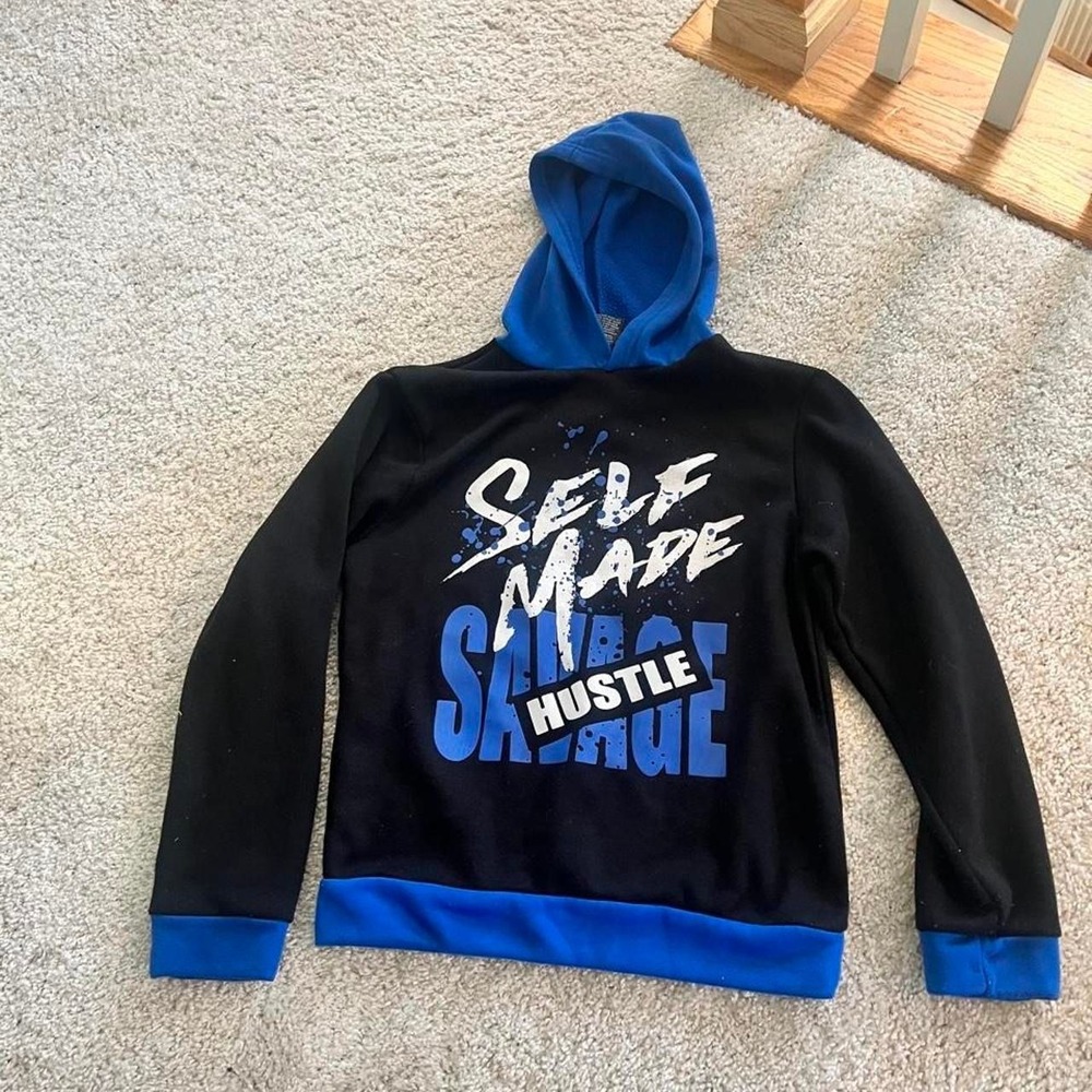 black and blue youth hoodie